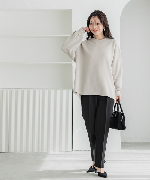 coca（coca）（コカ）の「エンボス袖バルーントップス（Tシャツ/カットソー・レディース・ブラック/ライトグレー・S/L/M）」の3枚目の写真