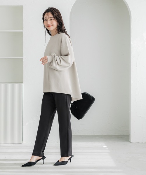 coca（coca）（コカ）の「エンボス袖バルーントップス（Tシャツ/カットソー・レディース・ブラック/ライトグレー・S/L/M）」の6枚目の写真