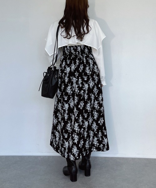 AS KNOW AS plus（アズノゥアズプラス）の「●ドッキングケープ衿 フレアワンピ―ス（ワンピース・レディース・ホワイト系その他/ブラック系その他/ブラック系・FREE）」の12枚目の写真