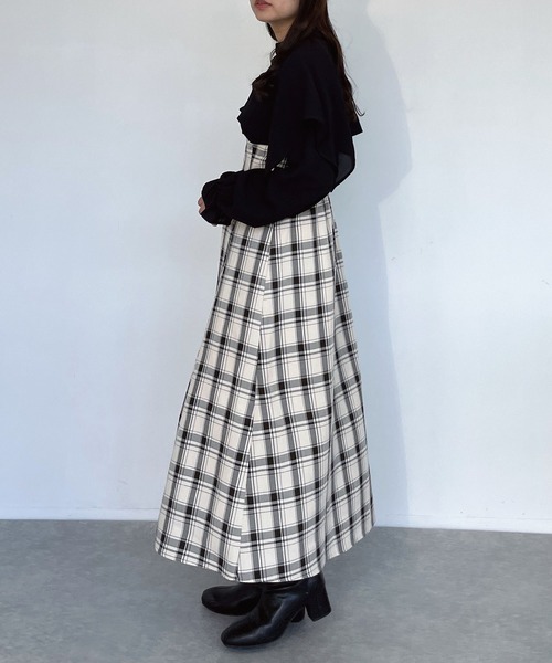 AS KNOW AS plus（アズノゥアズプラス）の「●ドッキングケープ衿 フレアワンピ―ス（ワンピース・レディース・ホワイト系その他/ブラック系その他/ブラック系・FREE）」の17枚目の写真