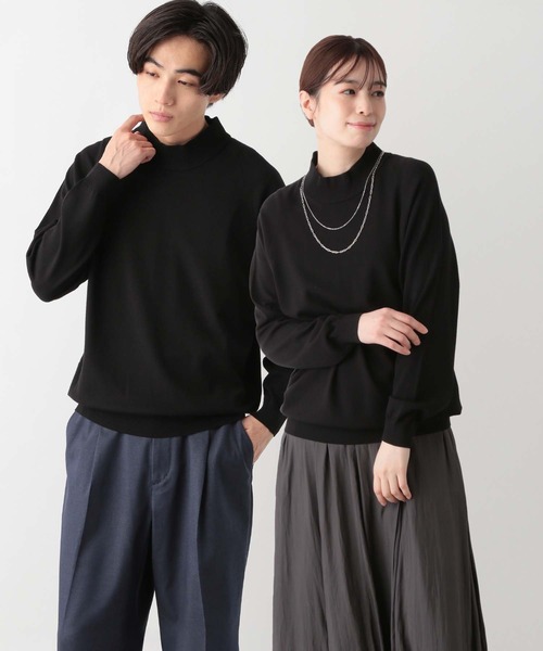 GLOBAL WORK(グローバルワーク)の「メルティライトニット/モックネック/147158(ニット/セーター・メンズ・ブラック/アイボリー・LARGE/MEDIUM/X-LARGE/SMALL)」の2枚目の写真