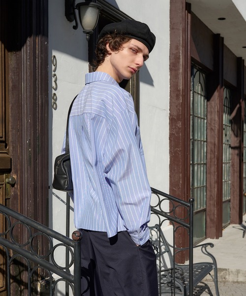 Regen Glanz(レーゲングランツ)の「cropped pocket shirt/クロップドポケットシャツ(シャツ/ブラウス・メンズ・ブラック/ブルー/グレー/ライトホワイト・MEDIUM/LARGE)」の9枚目の写真