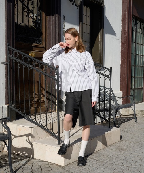 【完売品】Regen Glanz クロップドポケットシャツ　ブラック　Lサイズ Regen Glanz（レーゲングランツ）の「cropped pocket shirt