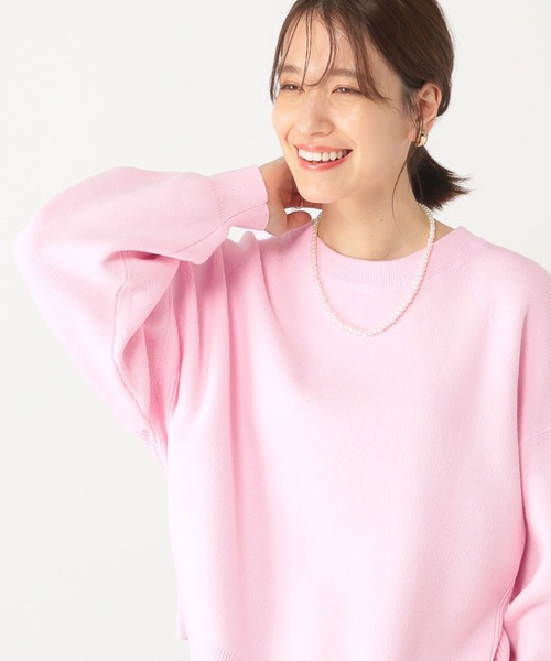 studio CLIP(スタディオクリップ)の「12ゲージ着丈選べるプルオーバー(ニット/セーター・レディース・ピンク/ホワイト/ライトグリーン/ネイビー・MEDIUM/LARGE)」の4枚目の写真