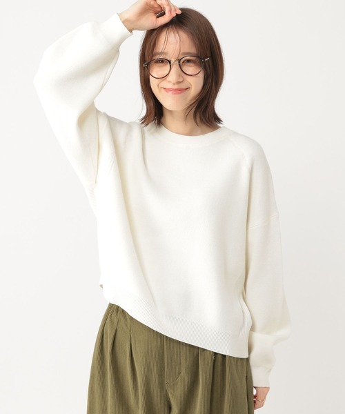 studio CLIP(スタディオクリップ)の「12ゲージ着丈選べるプルオーバー(ニット/セーター・レディース・ピンク/ホワイト/ライトグリーン/ネイビー・MEDIUM/LARGE)」の5枚目の写真