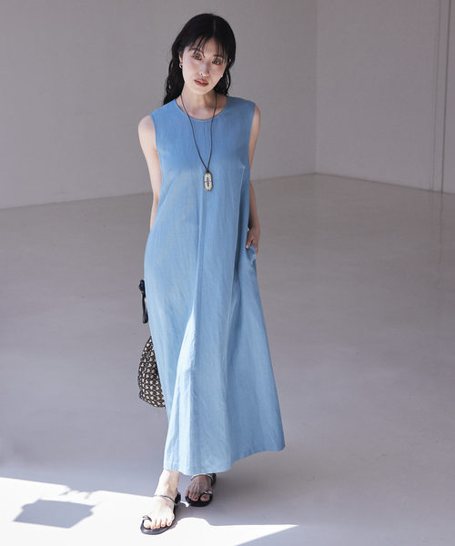 qualite(カリテ)の「【襟取り外し可能】2WAYボレロワンピース(ワンピース・レディース・ブラック/ブルー・36/38)」の2枚目の写真