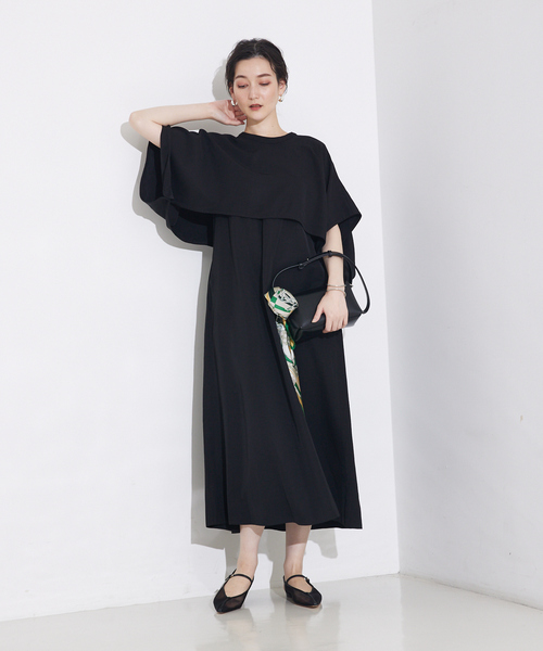 qualite(カリテ)の「【襟取り外し可能】2WAYボレロワンピース(ワンピース・レディース・ブラック/ブルー・36/38)」の20枚目の写真