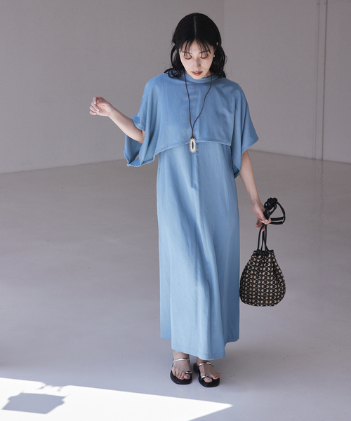 qualite(カリテ)の「【襟取り外し可能】2WAYボレロワンピース(ワンピース・レディース・ブラック/ブルー・36/38)」の21枚目の写真