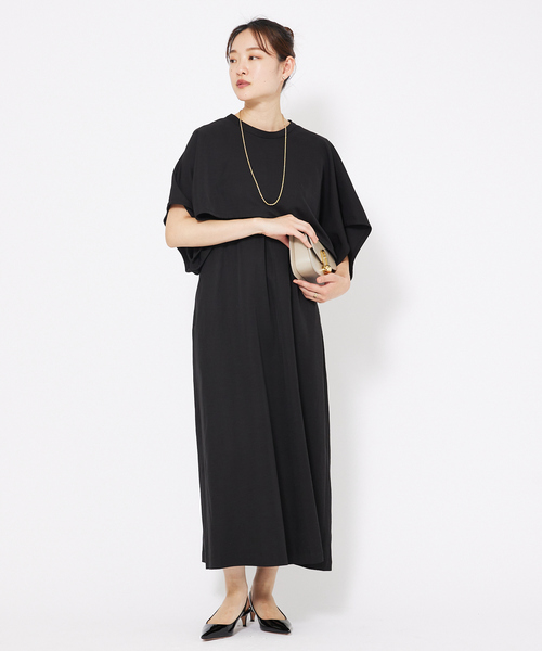 qualite(カリテ)の「【襟取り外し可能】2WAYボレロワンピース(ワンピース・レディース・ブラック/ブルー・36/38)」の6枚目の写真