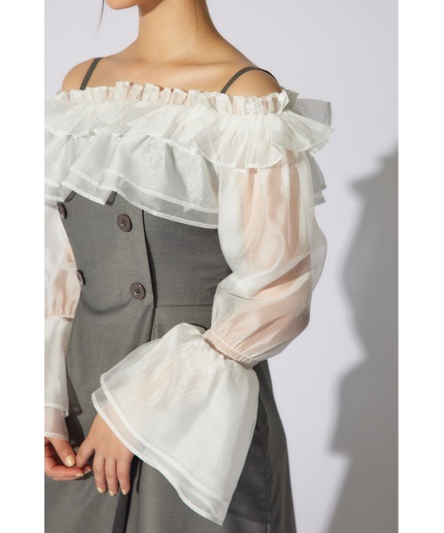 rienda(リエンダ)の「フリルカーディガンセットロンパース 春服(パンツドレス・レディース・ベージュ/グレー/ブラック・SMALL/MEDIUM)」の20枚目の写真