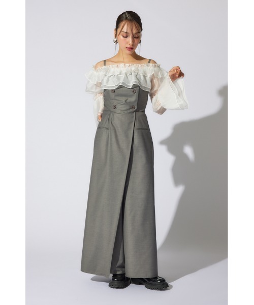 rienda(リエンダ)の「フリルカーディガンセットロンパース 春服(パンツドレス・レディース・ベージュ/グレー/ブラック・SMALL/MEDIUM)」の8枚目の写真