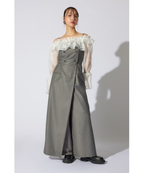 rienda(リエンダ)の「フリルカーディガンセットロンパース 春服(パンツドレス・レディース・ベージュ/グレー/ブラック・SMALL/MEDIUM)」の9枚目の写真