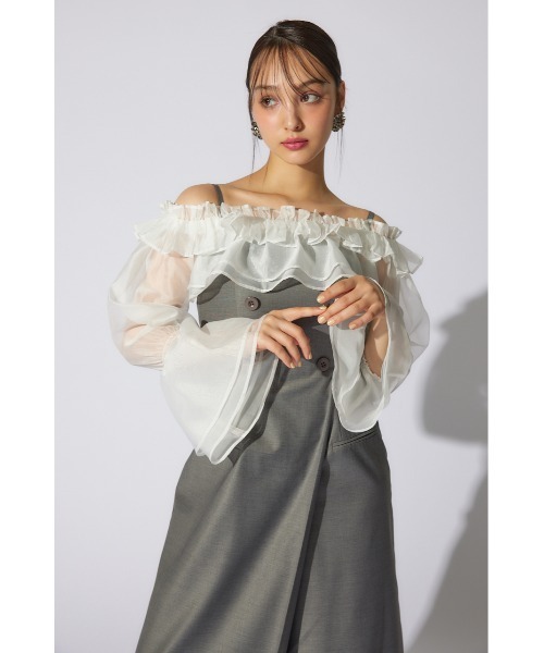 rienda(リエンダ)の「フリルカーディガンセットロンパース 春服(パンツドレス・レディース・ベージュ/グレー/ブラック・SMALL/MEDIUM)」の10枚目の写真