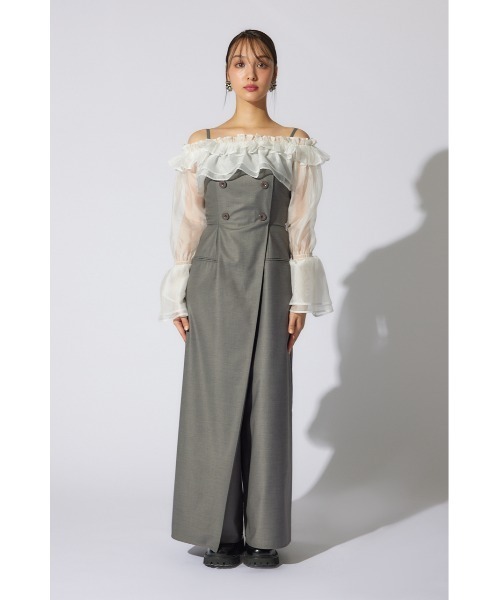 rienda(リエンダ)の「フリルカーディガンセットロンパース 春服(パンツドレス・レディース・ベージュ/グレー/ブラック・SMALL/MEDIUM)」の15枚目の写真