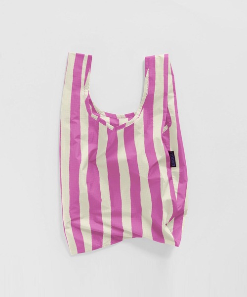 BAGGU（バグー）の「BABY BAGGU 577.ピンクペイントストライプ（エコバッグ/サブバッグ・レディース・ピンク・FREE）」の2枚目の写真