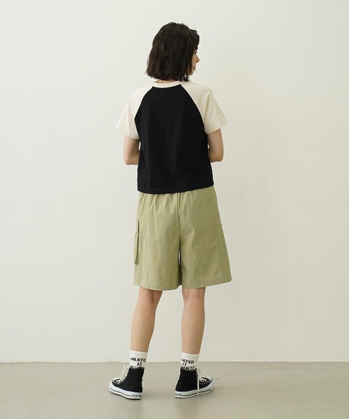 Ocean Pacific（オーシャンパシフィック）の「MILKFED. × OP CARGO SHORTS（ラッシュガード・レディース・オフホワイト/ブラック/オリーブ・S/M）」の5枚目の写真