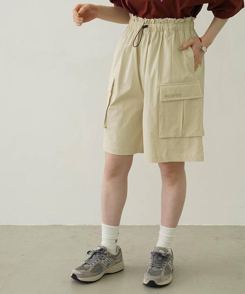 Ocean Pacific（オーシャンパシフィック）の「MILKFED. × OP CARGO SHORTS（ラッシュガード・レディース・オフホワイト/ブラック/オリーブ・S/M）」の6枚目の写真