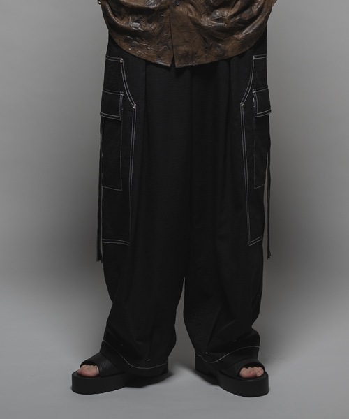 CASPER JOHN(キャスパージョン)の「Double knee parachute slacks/ダブルニーパラシュートスラックス(スラックス・メンズ・ブラック/グレー・X-SMALL/SMALL/MEDIUM/LARGE)」の4枚目の写真