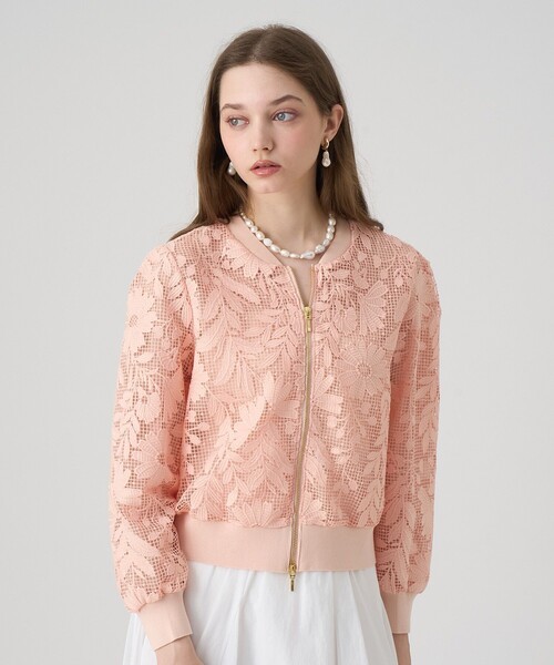 ANAYI(アナイ)の「フルールジップブルゾン(カーディガン/ボレロ・レディース・オフホワイト/ライトピンク/ネイビー・36/38)」の10枚目の写真