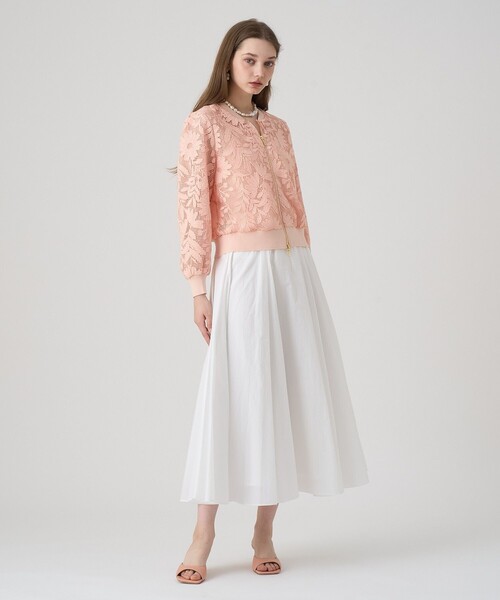 ANAYI(アナイ)の「フルールジップブルゾン(カーディガン/ボレロ・レディース・オフホワイト/ライトピンク/ネイビー・36/38)」の12枚目の写真