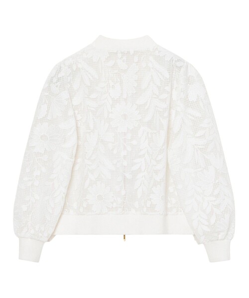 ANAYI(アナイ)の「フルールジップブルゾン(カーディガン/ボレロ・レディース・オフホワイト/ライトピンク/ネイビー・36/38)」の14枚目の写真