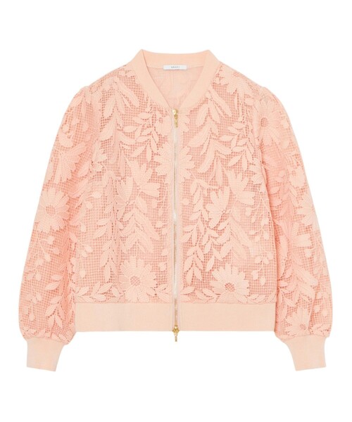 ANAYI(アナイ)の「フルールジップブルゾン(カーディガン/ボレロ・レディース・オフホワイト/ライトピンク/ネイビー・36/38)」の16枚目の写真