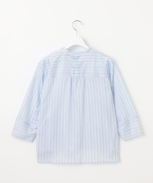 J.PRESS Ladies（J.プレス レディス）の「【洗える】ランダムストライプ スタンドカラー  ブラウス（シャツ/ブラウス・レディース・ピンク系1/サックスブルー系1/ホワイト系1・XS）」の13枚目の写真