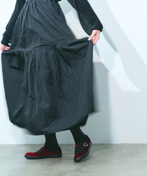 SLACK FOOTWEAR（スラックフットウェア）の「カンフーシューズ ゆべし メリージェーン TOLTE  トルテ ベルベット ベロア ストラップ（バレエシューズ・レディース・ボルドー/ネイビー・23.0cm/25.0cm/25.5cm/23.5cm/24.0cm/24.5cm）」の18枚目の写真