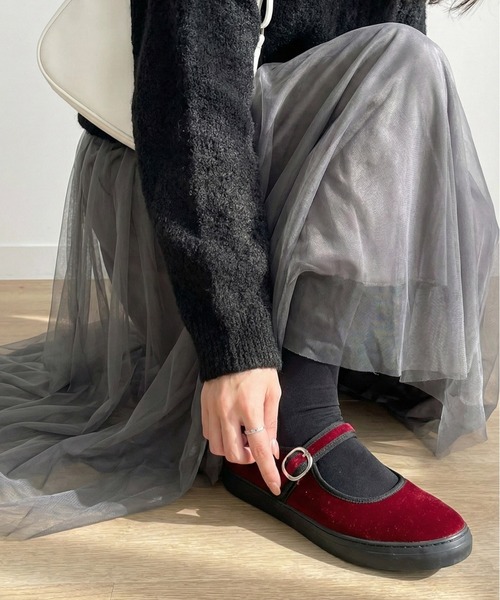 SLACK FOOTWEAR（スラックフットウェア）の「カンフーシューズ ゆべし メリージェーン TOLTE  トルテ ベルベット ベロア ストラップ（バレエシューズ・レディース・ボルドー/ネイビー・23.0cm/25.0cm/25.5cm/23.5cm/24.0cm/24.5cm）」の11枚目の写真