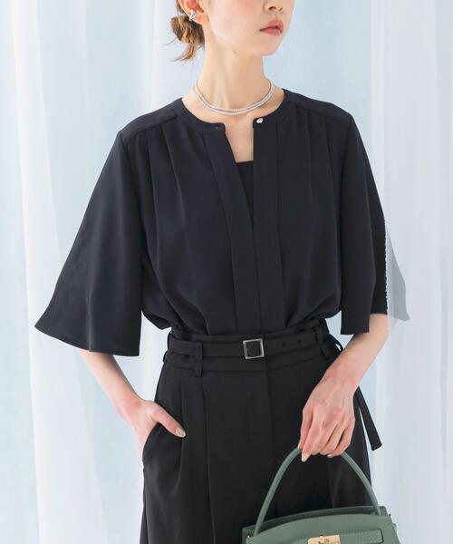 URBAN RESEARCH ROSSO WOMEN(アーバンリサーチ ロッソ)の「2WAYウォッシャブルフレアスリーブブラウス(シャツ/ブラウス・レディース・オフホワイト/ネイビー/オレンジ・FREE)」の3枚目の写真