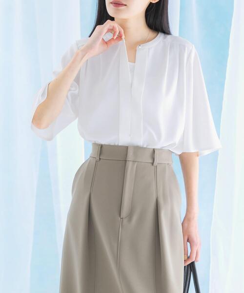 URBAN RESEARCH ROSSO WOMEN(アーバンリサーチ ロッソ)の「2WAYウォッシャブルフレアスリーブブラウス(シャツ/ブラウス・レディース・オフホワイト/ネイビー/オレンジ・FREE)」の6枚目の写真