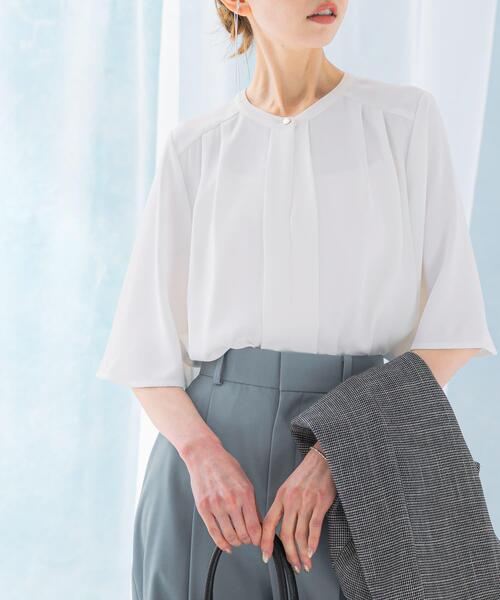 URBAN RESEARCH ROSSO WOMEN(アーバンリサーチ ロッソ)の「2WAYウォッシャブルフレアスリーブブラウス(シャツ/ブラウス・レディース・オフホワイト/ネイビー/オレンジ・FREE)」の9枚目の写真