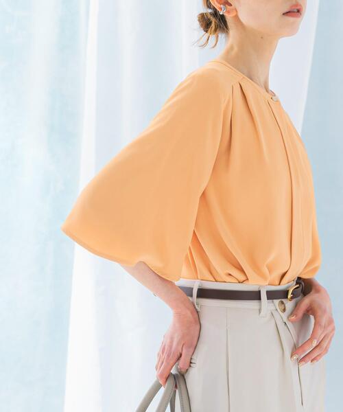 URBAN RESEARCH ROSSO WOMEN(アーバンリサーチ ロッソ)の「2WAYウォッシャブルフレアスリーブブラウス(シャツ/ブラウス・レディース・オフホワイト/ネイビー/オレンジ・FREE)」の13枚目の写真