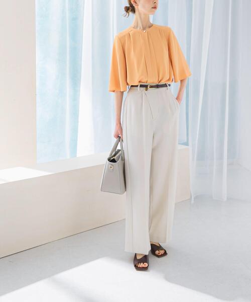 URBAN RESEARCH ROSSO WOMEN(アーバンリサーチ ロッソ)の「2WAYウォッシャブルフレアスリーブブラウス(シャツ/ブラウス・レディース・オフホワイト/ネイビー/オレンジ・FREE)」の15枚目の写真