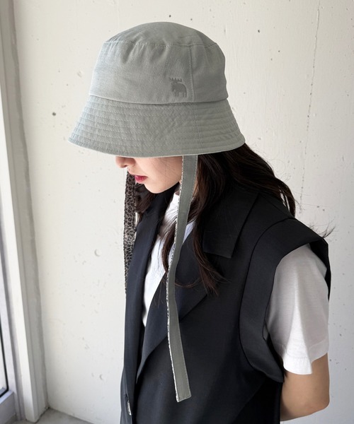moz（モズ）の「【MOZ】171-0023 リボンバケットハット（キャップ・レディース・ベージュ/ブラック/カーキ/ナチュラル・FREE）」の4枚目の写真