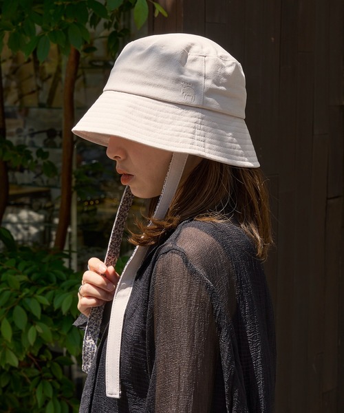 moz（モズ）の「【MOZ】171-0023 リボンバケットハット（キャップ・レディース・ベージュ/ブラック/カーキ/ナチュラル・FREE）」の5枚目の写真