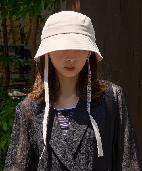 moz（モズ）の「【MOZ】171-0023 リボンバケットハット（キャップ・レディース・ベージュ/ブラック/カーキ/ナチュラル・FREE）」の6枚目の写真