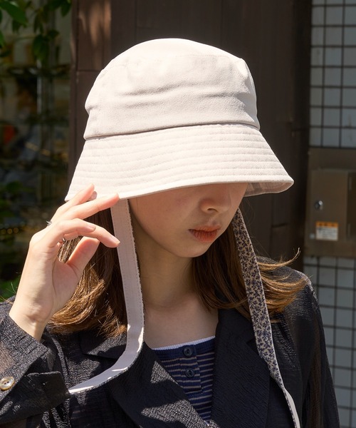 moz（モズ）の「【MOZ】171-0023 リボンバケットハット（キャップ・レディース・ベージュ/ブラック/カーキ/ナチュラル・FREE）」の7枚目の写真