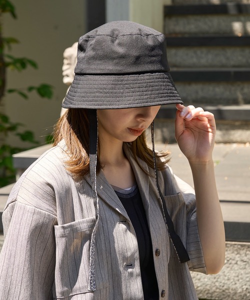 moz（モズ）の「【MOZ】171-0023 リボンバケットハット（キャップ・レディース・ベージュ/ブラック/カーキ/ナチュラル・FREE）」の12枚目の写真