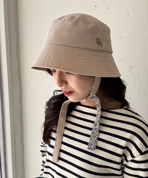 moz（モズ）の「【MOZ】171-0023 リボンバケットハット（キャップ・レディース・ベージュ/ブラック/カーキ/ナチュラル・FREE）」の14枚目の写真