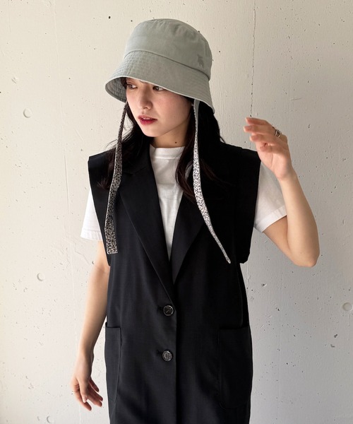 moz（モズ）の「【MOZ】171-0023 リボンバケットハット（キャップ・レディース・ベージュ/ブラック/カーキ/ナチュラル・FREE）」の21枚目の写真