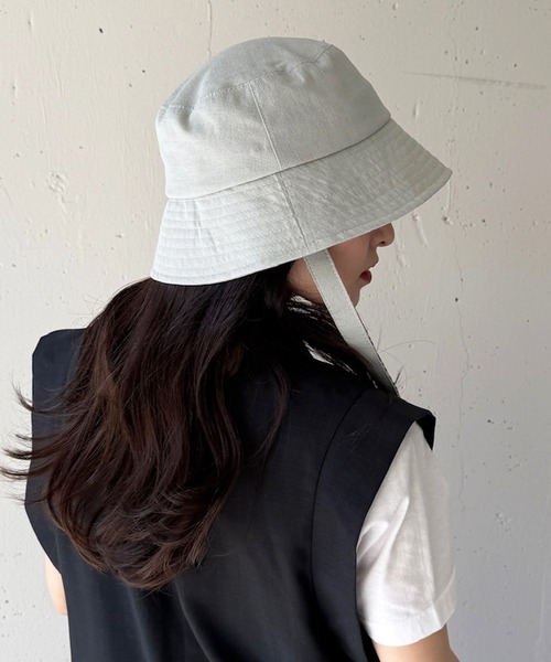 moz（モズ）の「【MOZ】171-0023 リボンバケットハット（キャップ・レディース・ベージュ/ブラック/カーキ/ナチュラル・FREE）」の20枚目の写真