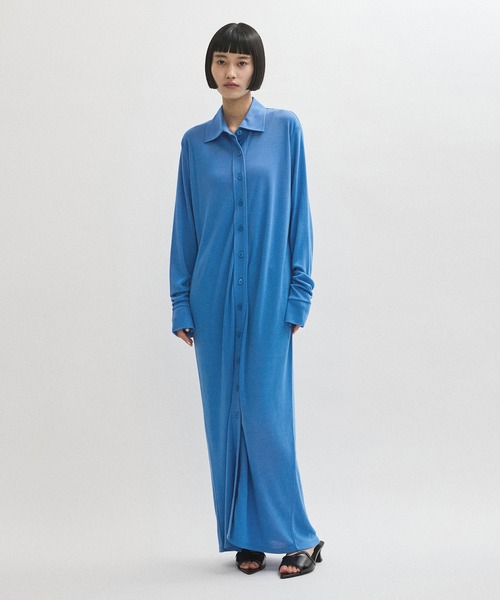 ADAM ET ROPE'（アダムエロペ）の「ポロシャツライクカットソーワンピース（ワンピース・レディース・ブルー系その他4/ブラック・FREE）」の17枚目の写真