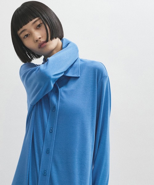 ADAM ET ROPE'（アダムエロペ）の「ポロシャツライクカットソーワンピース（ワンピース・レディース・ブルー系その他4/ブラック・FREE）」の14枚目の写真