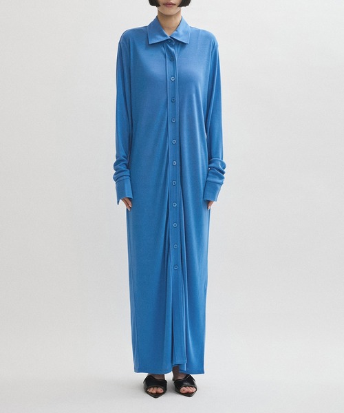 ADAM ET ROPE'（アダムエロペ）の「ポロシャツライクカットソーワンピース（ワンピース・レディース・ブルー系その他4/ブラック・FREE）」の6枚目の写真