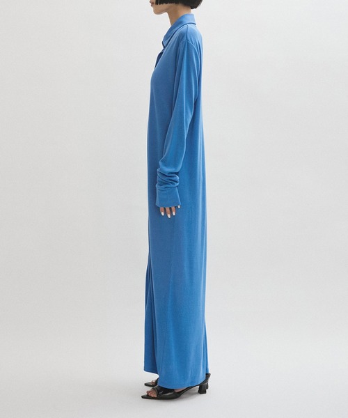 ADAM ET ROPE'（アダムエロペ）の「ポロシャツライクカットソーワンピース（ワンピース・レディース・ブルー系その他4/ブラック・FREE）」の7枚目の写真