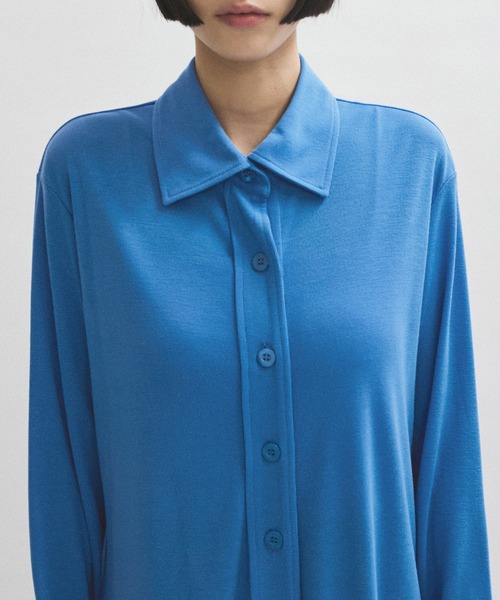 ADAM ET ROPE'（アダムエロペ）の「ポロシャツライクカットソーワンピース（ワンピース・レディース・ブルー系その他4/ブラック・FREE）」の9枚目の写真