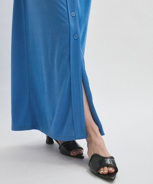 ADAM ET ROPE'（アダムエロペ）の「ポロシャツライクカットソーワンピース（ワンピース・レディース・ブルー系その他4/ブラック・FREE）」の5枚目の写真