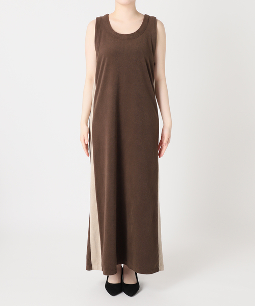 JOURNAL STANDARD（ジャーナルスタンダード）の「パイルラインワンピース（ワンピース・レディース・ブラウン/グレー・FREE）」の4枚目の写真
