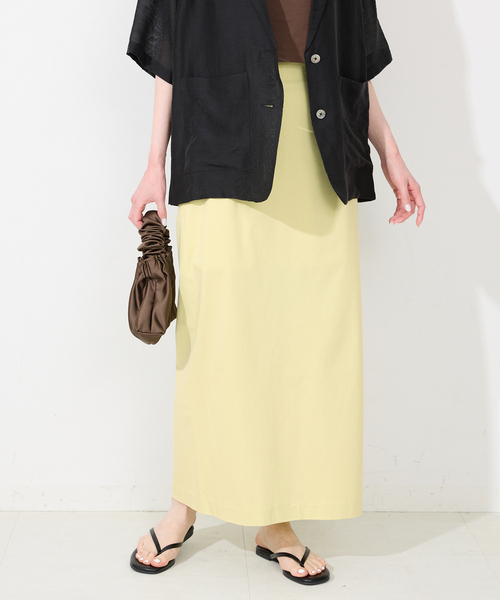 SLOBE IENA(スローブイエナ)の「《接触冷感》トリコットタイトスカート(スカート・レディース・ネイビー/オレンジ/グリーン・36/38)」の11枚目の写真